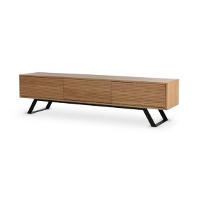 Zapallar - meuble TV - bois et noir - 206 cm - Lisa Design