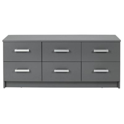 ZEINE - Commode 6 Tiroirs Coloris Gris Graphite
