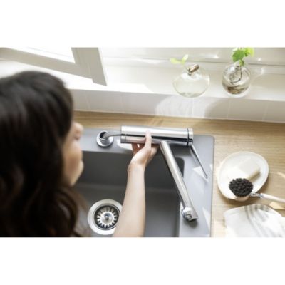 Zesis M33 Mitigeur de cuisine 160, installation devant une fenêtre, 1 jet chromé HANSGROHE 74805000