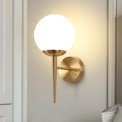 ZMH Applique Intérieure Moderne en Verre et Métal Doré E27 pour Chambre et Couloir