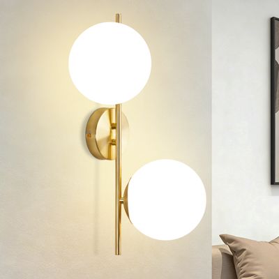 ZMH Applique Murale Interieur Moderne E27 25W Applique murale verre et métal Blanc pour Chambre Couloir