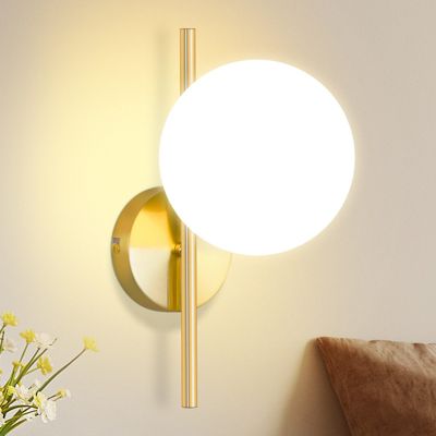 ZMH Applique Murale Verre et Métal Moderne Applique E27 Lampe de couloir Blanc pour Chambre Couloir Salon