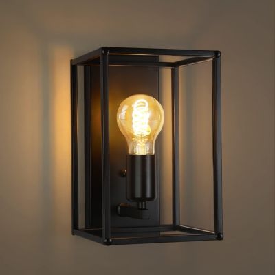 ZMH Applique Rétro Noir E27 Métal Industriel Eclairage Mural Intérieur