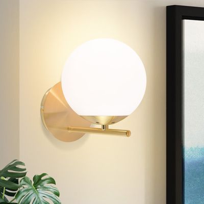 ZMH Appliques E27 IP20 Moderne Métal Verre Blanc