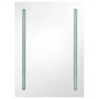 ZMH Armoire de salle de bain à miroir LED gris béton 50x13x70 cm