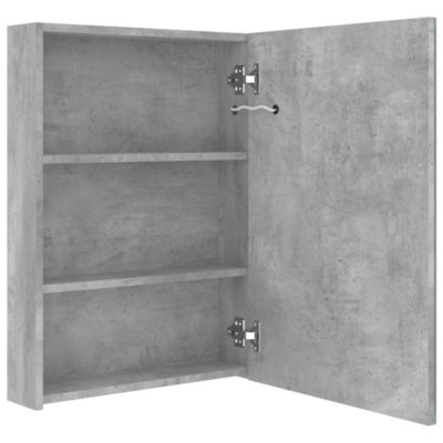 ZMH Armoire de salle de bain à miroir LED gris béton 50x13x70 cm