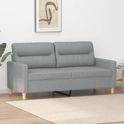 ZMH Canapé à 2 places Gris clair 140 cm Tissu