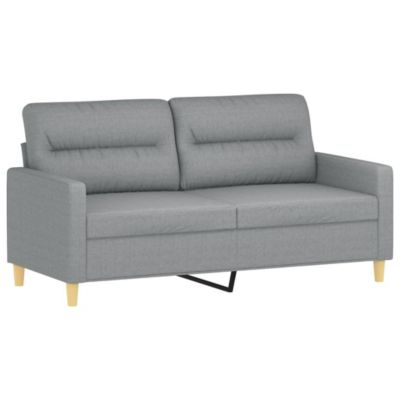 ZMH Canapé à 2 places Gris clair 140 cm Tissu