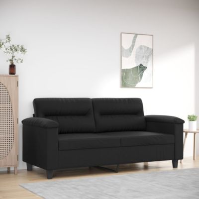 ZMH Canapé à 2 places Noir 140 cm Similicuir