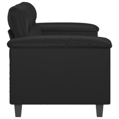 ZMH Canapé à 2 places Noir 140 cm Similicuir