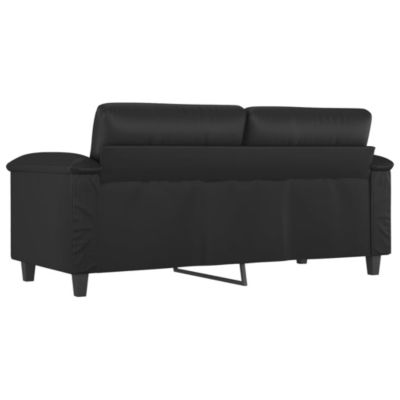ZMH Canapé à 2 places Noir 140 cm Similicuir