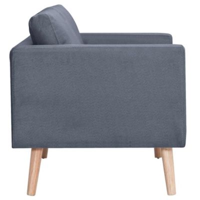 ZMH Canapé à 2 places Tissu Gris foncé