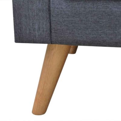 ZMH Canapé à 2 places Tissu Gris foncé