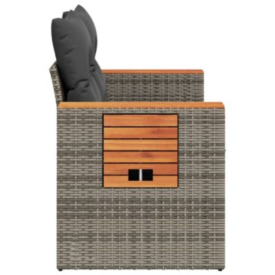 ZMH Canapé De Jardin 2 Places Avec Coussins Gris Résine Tressée