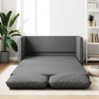 ZMH Canapé-lit 2 en 1 gris foncé 112x174x55 cm tissu