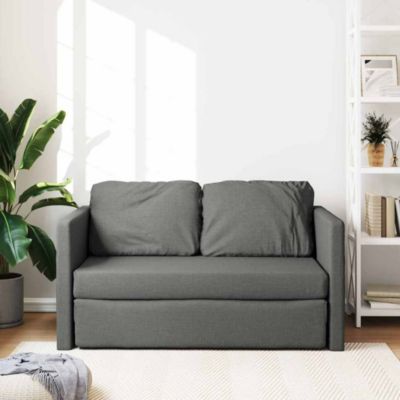ZMH Canapé-lit 2 en 1 gris foncé 112x174x55 cm tissu
