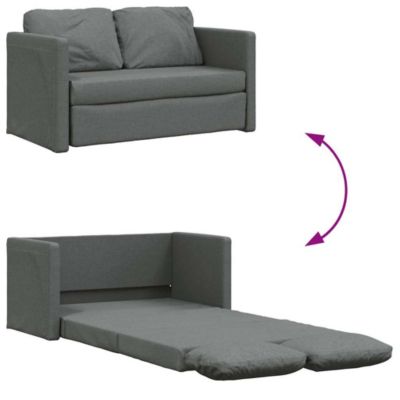 ZMH Canapé-lit 2 en 1 gris foncé 112x174x55 cm tissu
