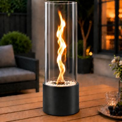 ZMH Cheminée éthanol De Table portable 16x40.5cm pour intérieur et extérieur