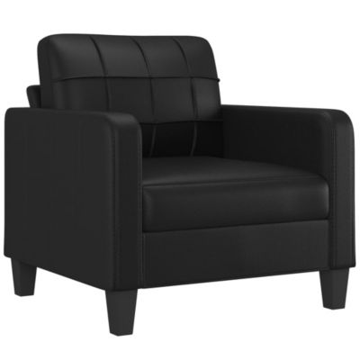 ZMH Ensemble de canapés 4 pcs avec coussins noir similicuir