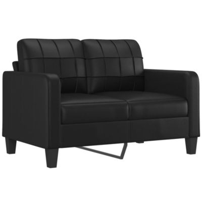 ZMH Ensemble de canapés 4 pcs avec coussins noir similicuir