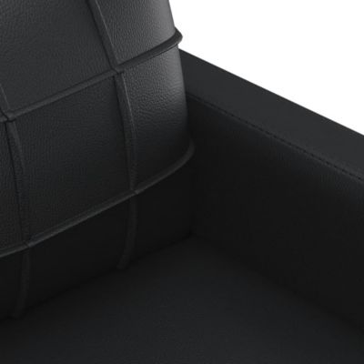 ZMH Ensemble de canapés 4 pcs avec coussins noir similicuir