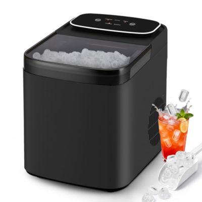 ZMH Fabrique à Glaçons Noir  1.3L 9 Glaçons En 6min 14kg/24h Avce 2 Tailles Silencieuse Pour Cuisine