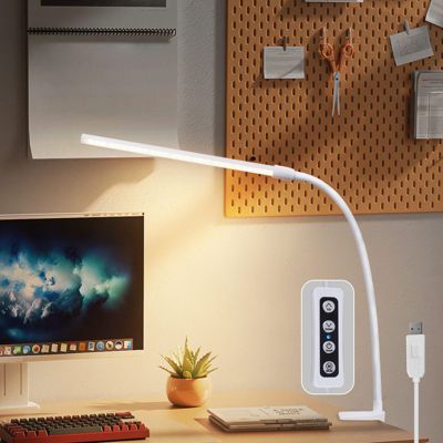 ZMH Lampe de Bureau LED Klemmbar - Éclairage Blanc Jour USB 5W pour Bureau