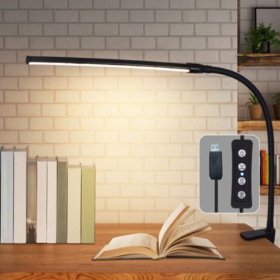 ZMH Lampe de Bureau LED Klemmbar Noir - Éclairage USB 5W pour un Espace de Travail Productif