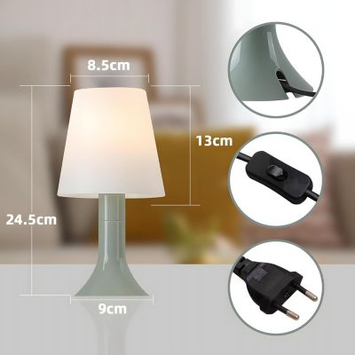 ZMH  Lampe à Poser Avec Câble - E14 Lampe De Table Lot De 2 Petite Lampe De Salon Table De Chevet