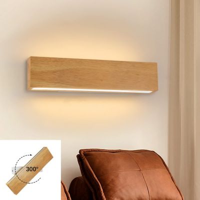 ZMH LED Applique 32 Cm Bois Moderne Design 11 W 3000 K Blanc Chaud