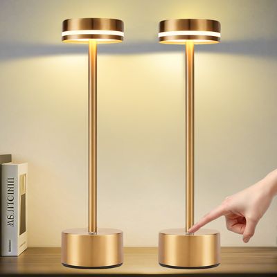 ZMH  Lot de 2 lampes à poser de table LED et chevet doré - Tactile à intensité variable USB-C H.31.5 cm