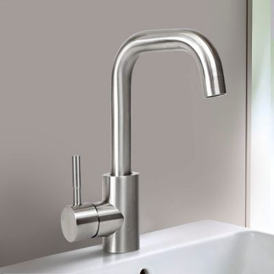 ZMH Mitigeur de lavabo moderne en acier inoxydable pour salle de bain avec douche extractible