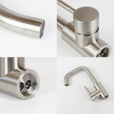 ZMH Mitigeur de lavabo moderne en acier inoxydable pour salle de bain avec douche extractible