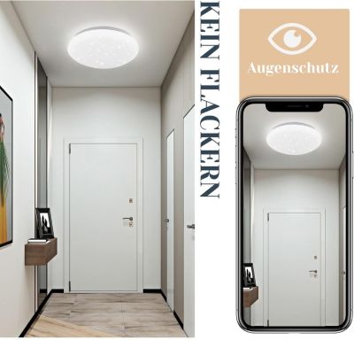 ZMH Plafonnier LED 12W Design Ciel Étoilé 25cm pour Chambre à Coucher