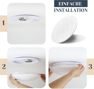 ZMH Plafonnier LED 12W Design Ciel Étoilé 25cm pour Chambre à Coucher