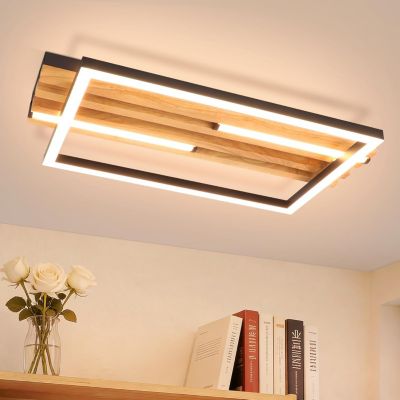 ZMH Plafonnier LED 38cm 24W Plafonnier 3000K moderne rectangulaire pour chambre