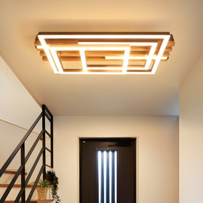 ZMH Plafonnier LED 41 w 3000k-6500k Plafonnier Bois Moderne Avce Fonction Mémoire Télécommande