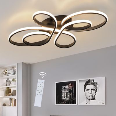 ZMH Plafonnier LED 78W plafonnier Noir Dimmable 80cm Design Moderne Avec Télécommande pour chambre Salon