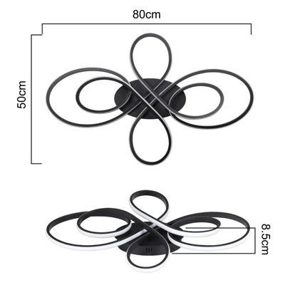ZMH Plafonnier LED 78W plafonnier Noir Dimmable 80cm Design Moderne Avec Télécommande pour chambre Salon