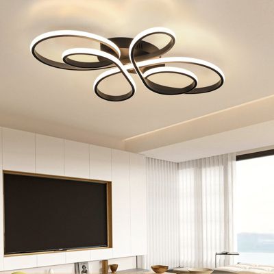 ZMH Plafonnier LED 78W plafonnier Noir Dimmable 80cm Design Moderne Avec Télécommande pour chambre Salon