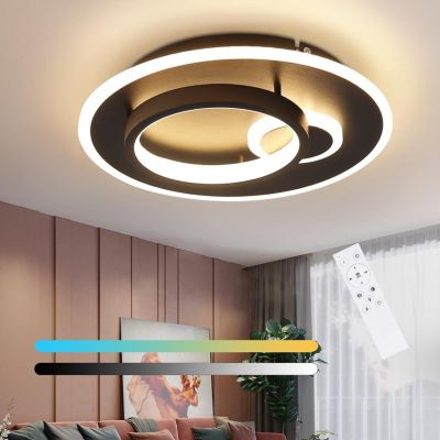 ZMH Plafonnier LED Avec Télécommande Lampe De Salon Design Moderne