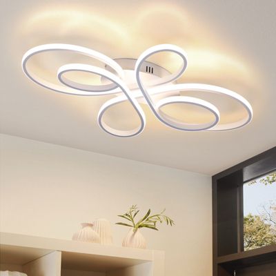 ZMH Plafonnier LED Design plafonnier salon Moderne 40 Cm Blanc 30w Lumière Chaude 3000k