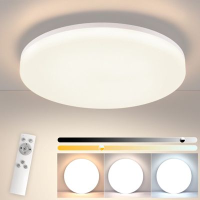 ZMH Plafonnier LED Dimmable RGB Ronde avec Télécommande pour Chambre à Coucher