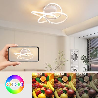 Plafonnier LED Géométrique Avec Télécommande – Dimmable, 3 Températures De Couleur, Style Nordique - 5