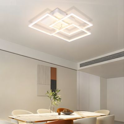 ZMH Plafonnier LED Moderne Blanc 3000-6500K pour Salon, Cuisine et Bureau