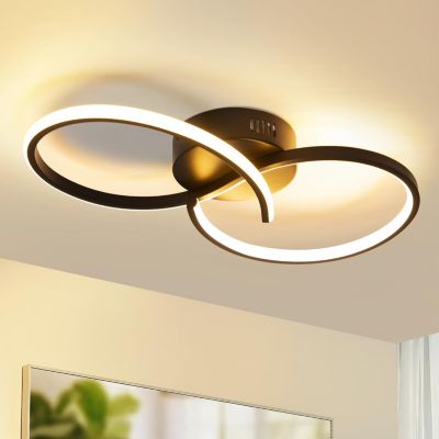 ZMH Plafonnier LED Moderne Noir 12w 3000k Pour Salon Et Couloir