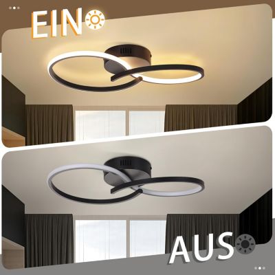 ZMH Plafonnier LED Moderne Noir 12w 3000k Pour Salon Et Couloir