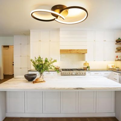 ZMH Plafonnier LED Moderne Noir 12w 3000k Pour Salon Et Couloir