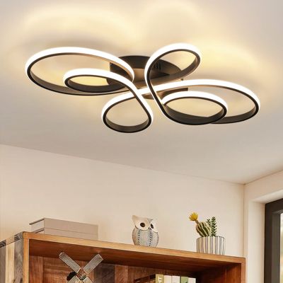 ZMH Plafonnier LED Moderne Plafonnier Noir 40cm  30w  3000k blanc Chaud plafonnier salon