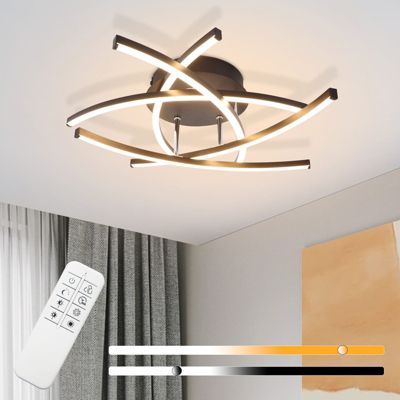 ZMH Plafonnier LED Noir 32W Moderne pour Salon et Bureau avec Bulbes Inclus